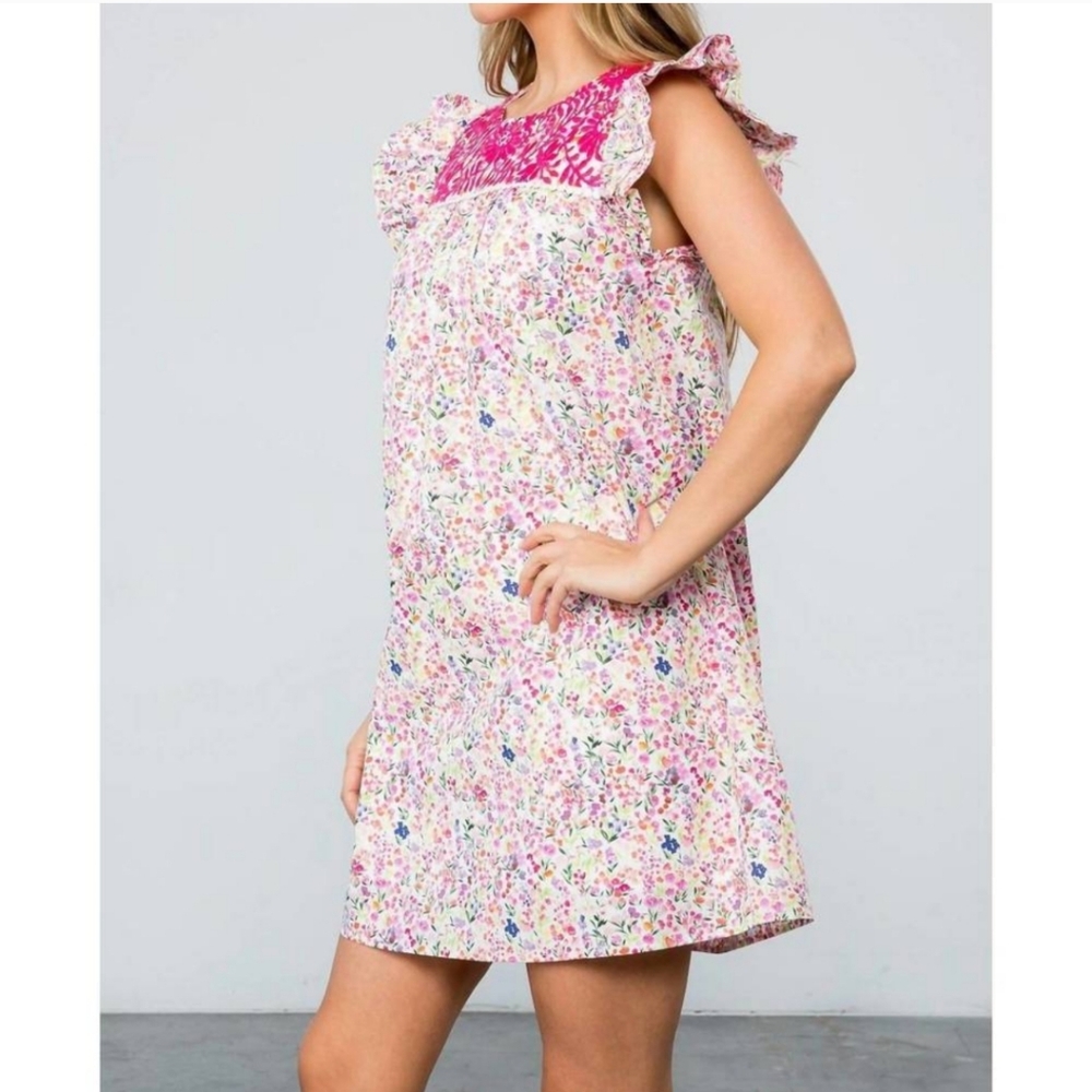 THML Floral Pink and White Dress - Picture 4 of 6